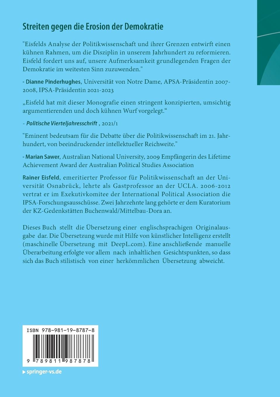 Rückseitencover Streiten gegen die Erosion der Demokratie