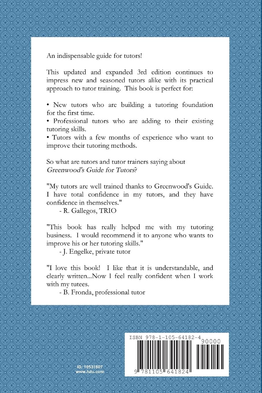 Rückseitencover Greenwood's Guide for Tutors; 3rd Edition