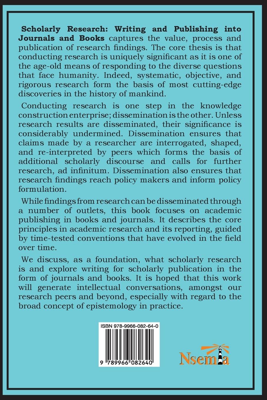 Rückseitencover Scholarly Research