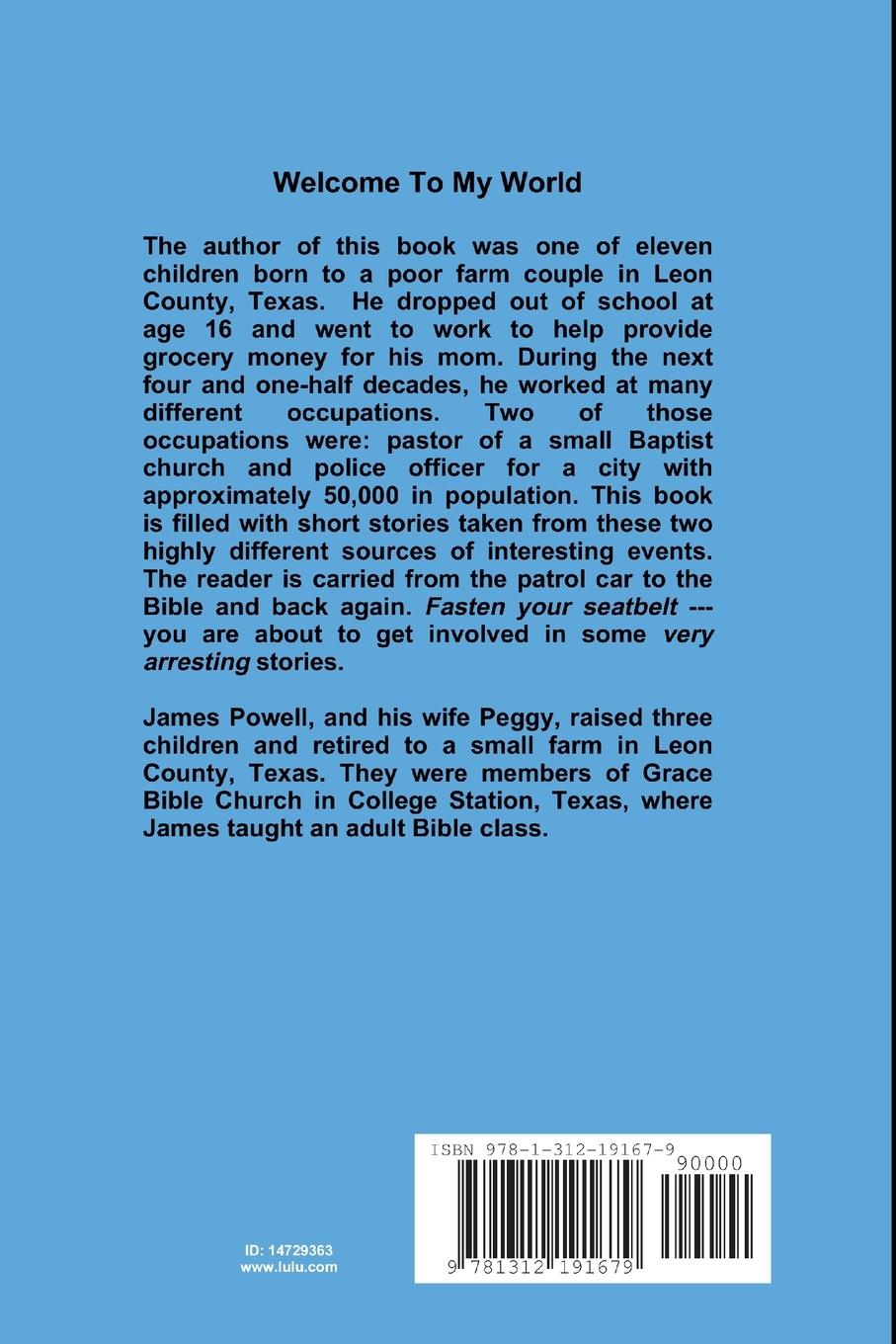 Rückseitencover Welcome To My World     A World of Saints and Sinners - Cops and Crooks