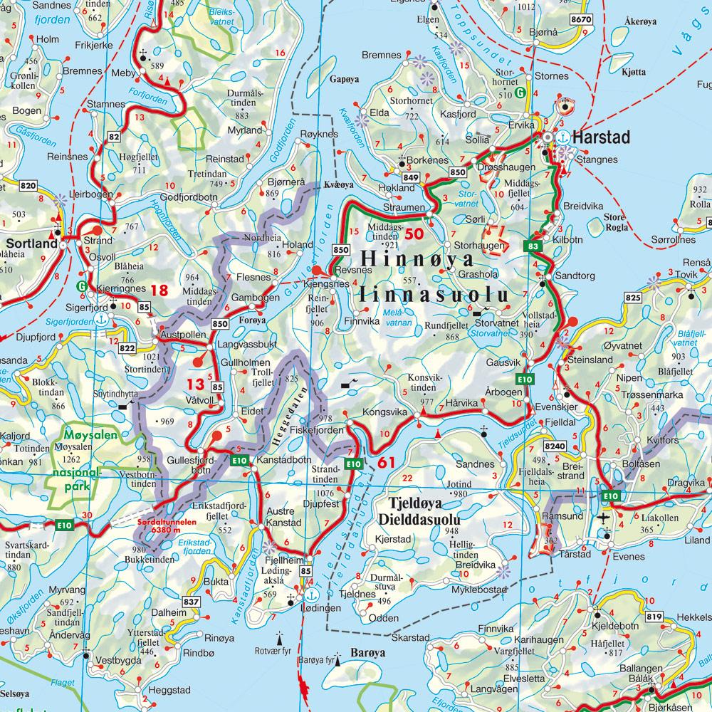 Beispielinhalt (Bild) Norwegen Nord, Straßenkarte 1:400.000, freytag & berndt