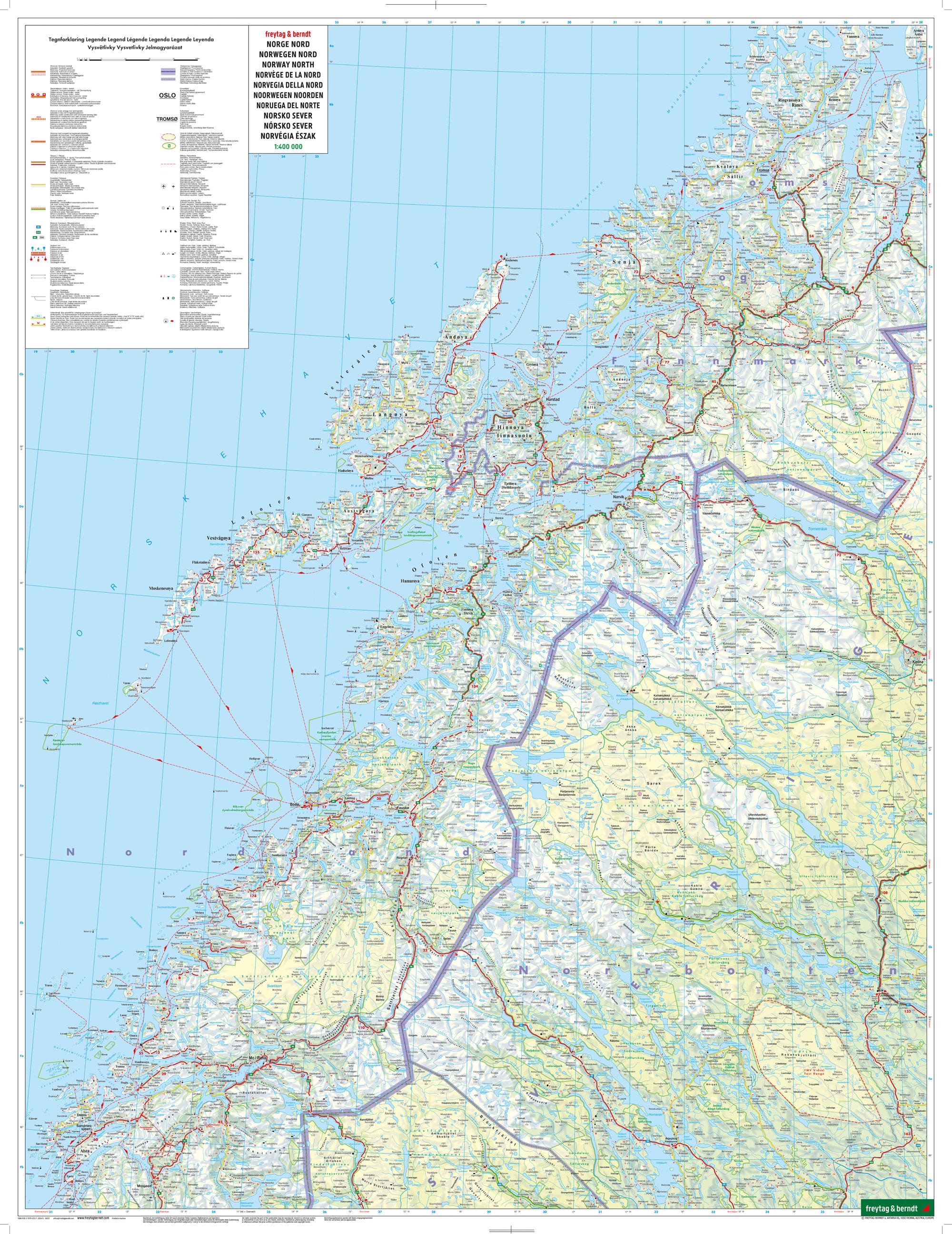 Beispielinhalt (Bild) Norwegen Nord, Straßenkarte 1:400.000, freytag & berndt