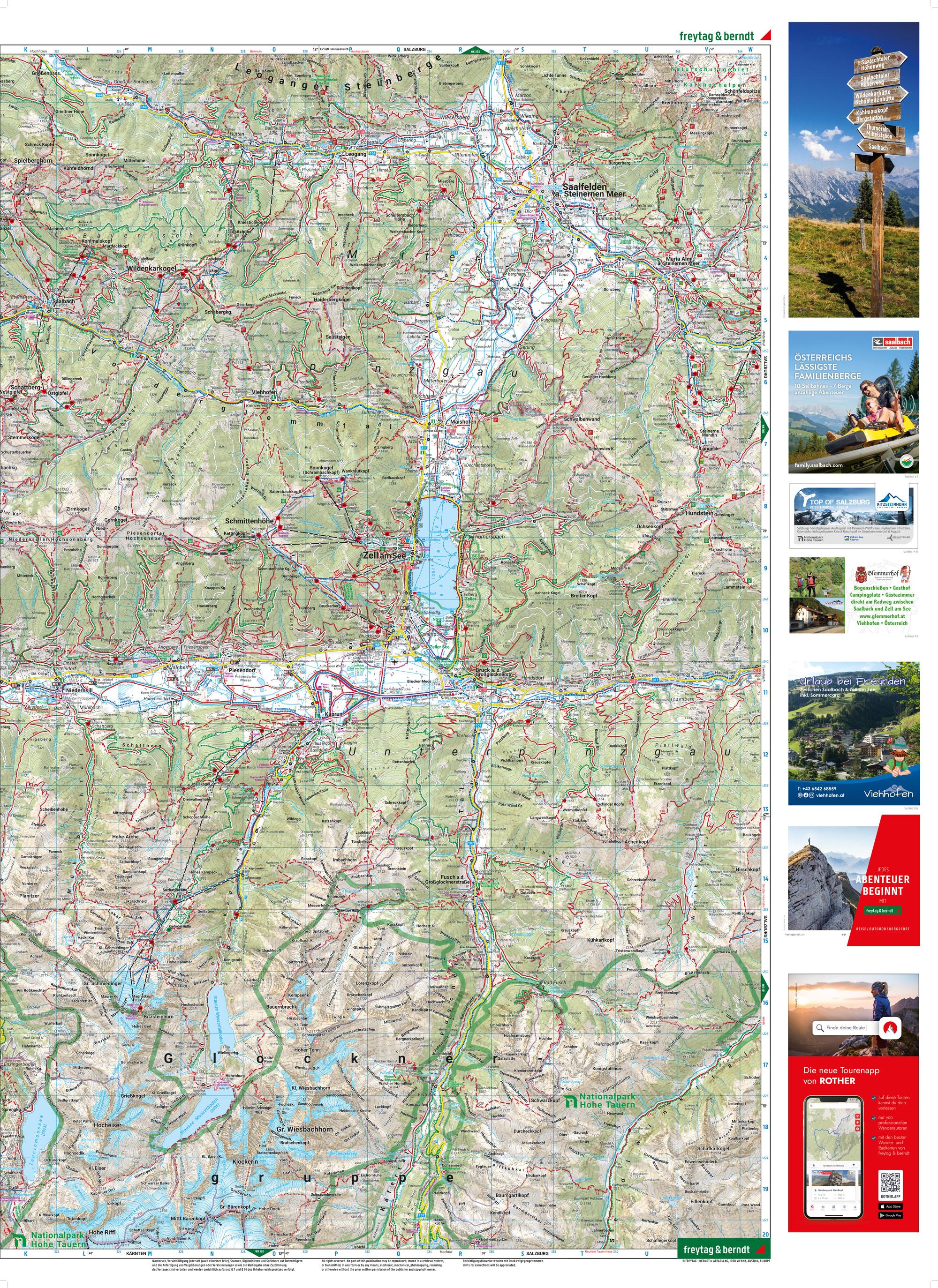 Beispielinhalt (Bild) Zell am See - Kaprun, Wander-, Rad- und Freizeitkarte 1:50.000, freytag & berndt, WK 382