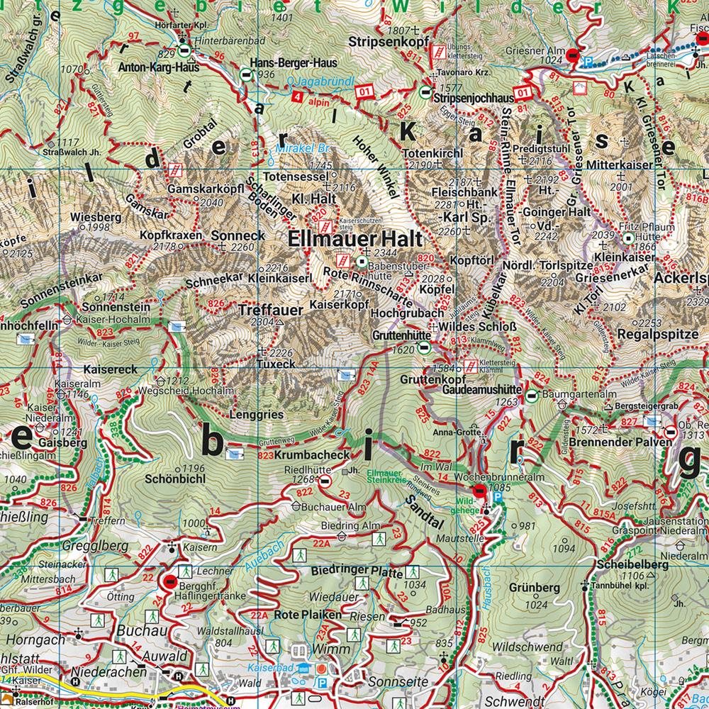 Beispielinhalt (Bild) Kitzbühel, Wander-, Rad- und Freizeitkarte 1:50.000, freytag & berndt, WK 301