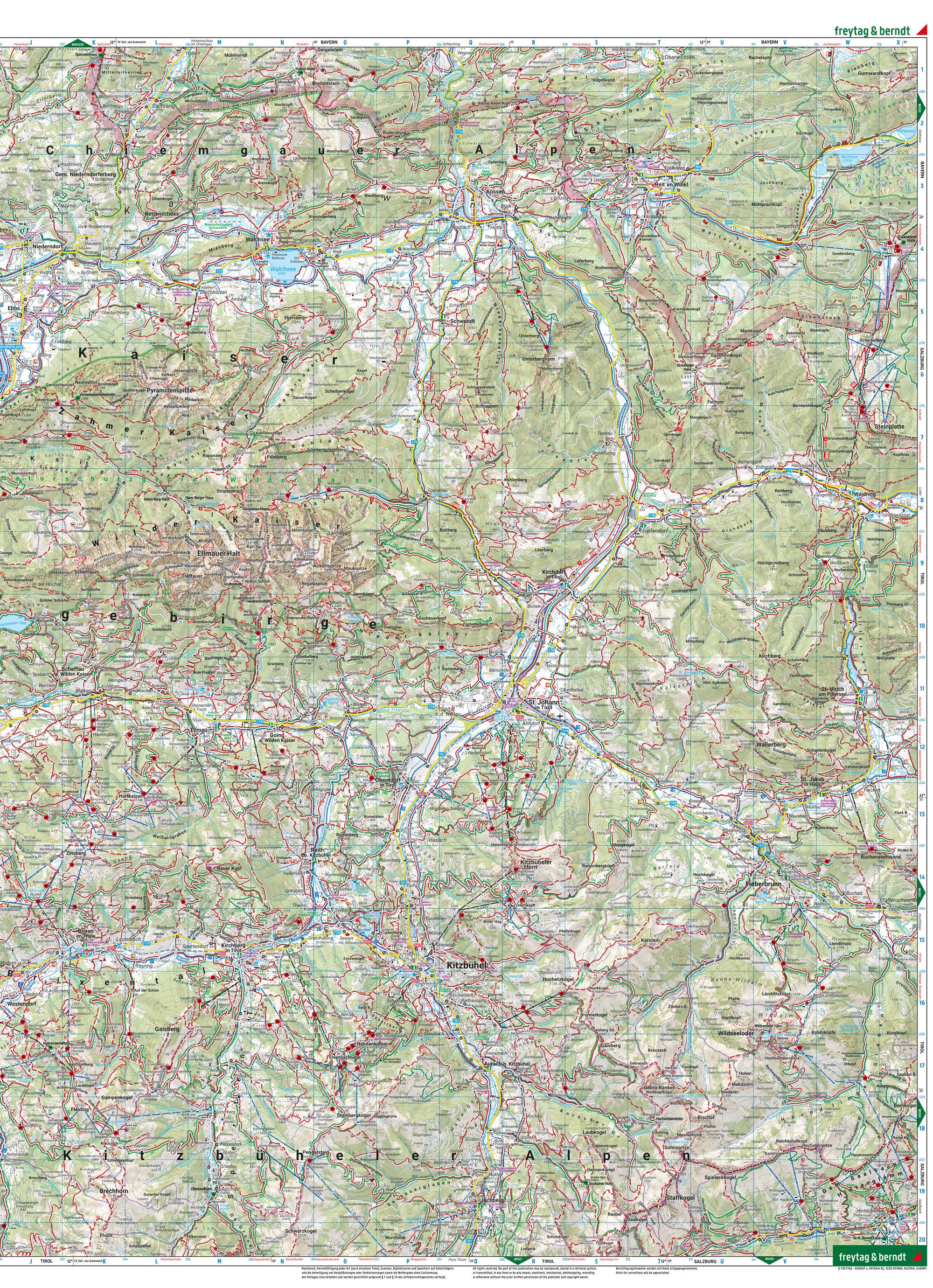 Beispielinhalt (Bild) Kitzbühel, Wander-, Rad- und Freizeitkarte 1:50.000, freytag & berndt, WK 301