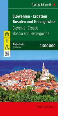 Vorderes Coverbild Slowenien - Kroatien - Bosnien und Herzegowina, Straßenkarte 1:500.000, freytag & berndt