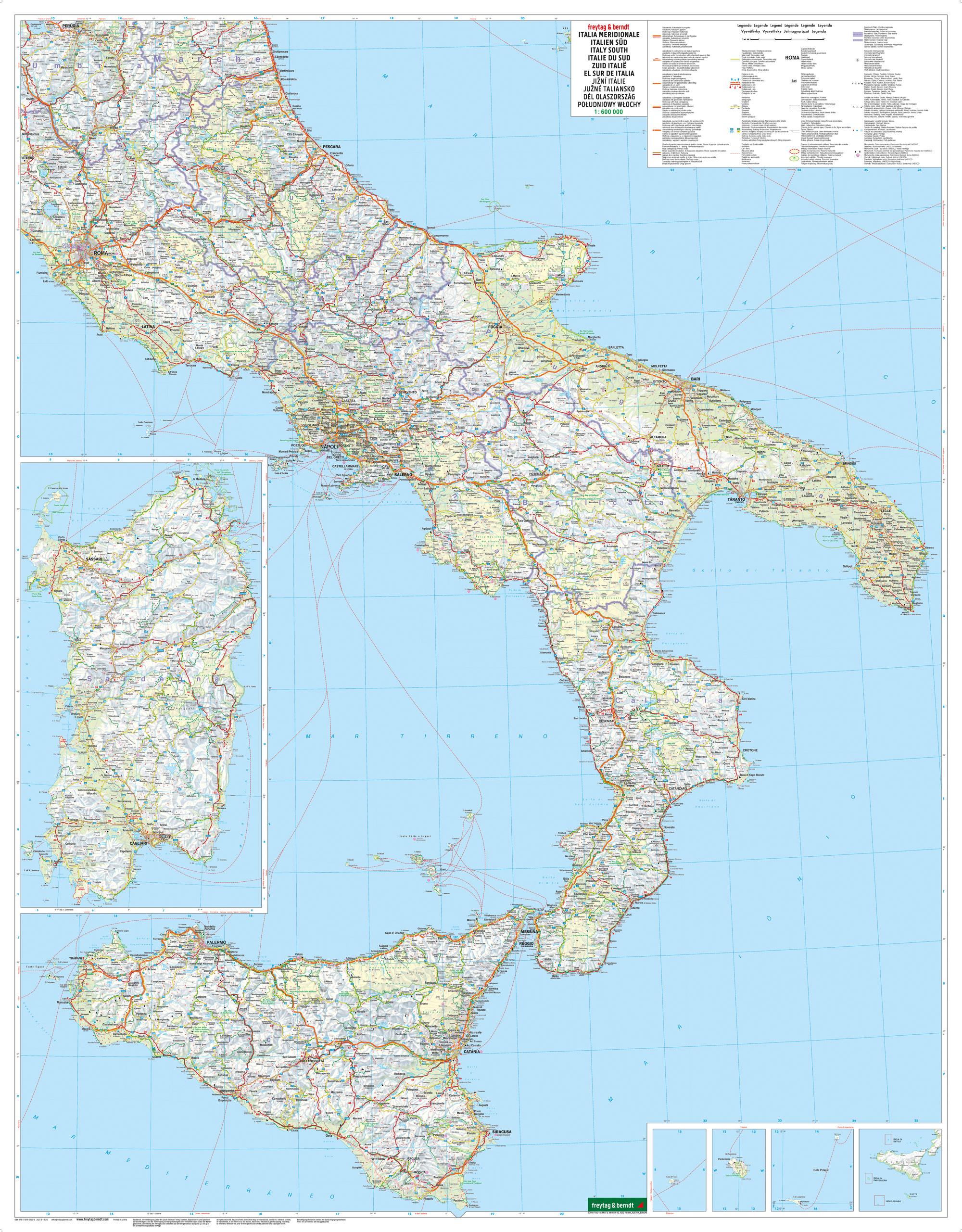 Beispielinhalt (Bild) Italien, Straßenkarte 1:600.000, freytag & berndt