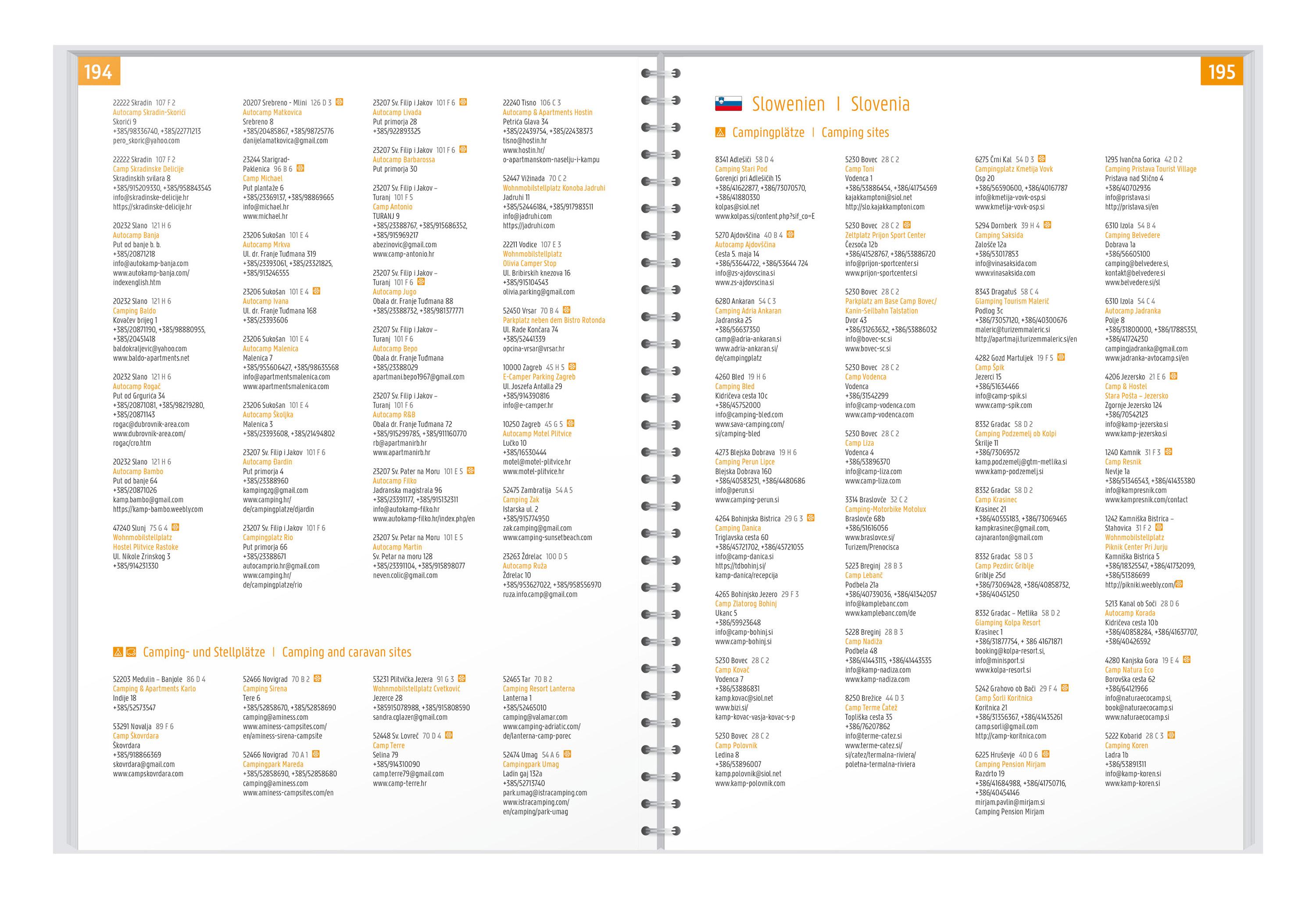 Beispielinhalt (Bild) Kroatien - Slowenien, Autoatlas 1:150.000, freytag & berndt