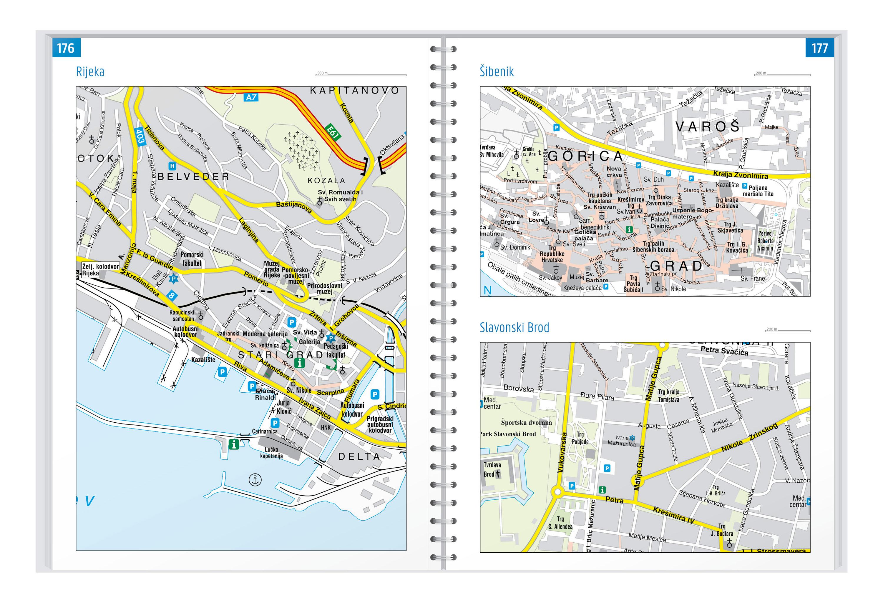 Beispielinhalt (Bild) Kroatien - Slowenien, Autoatlas 1:150.000, freytag & berndt