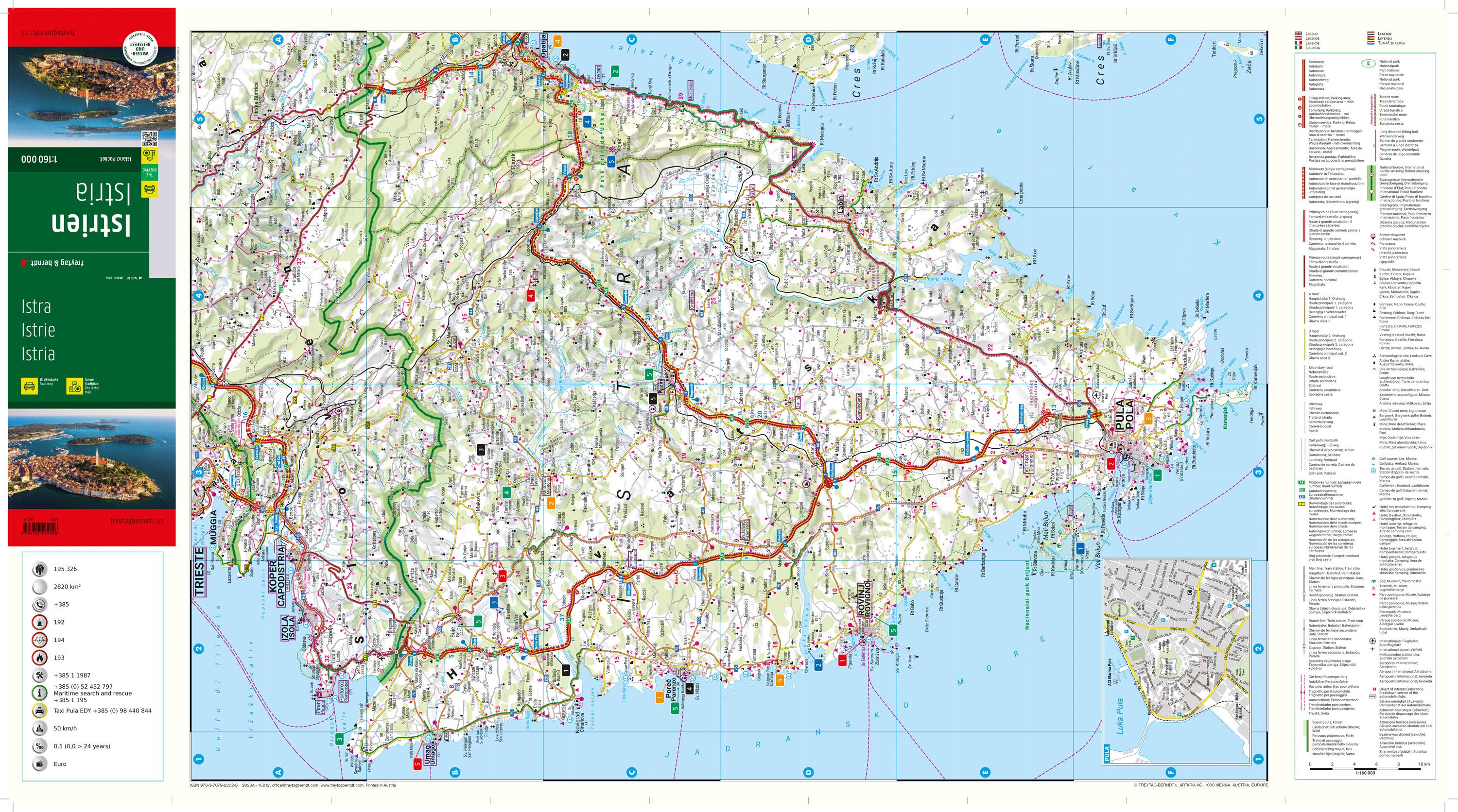 Beispielinhalt (Bild) Istrien, Straßen- und Freizeitkarte 1:160.000, freytag & berndt