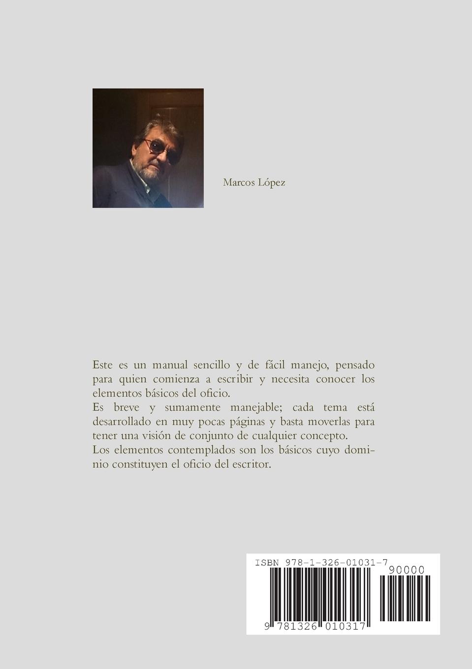 Rückseitencover El oficio de escribir