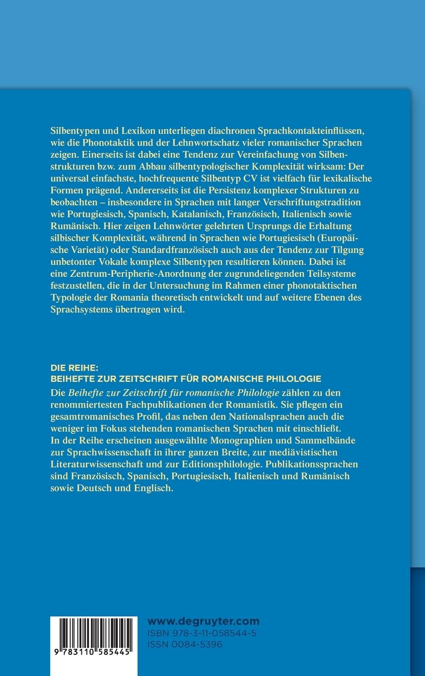 Rückseitencover Silbentyp und Wortschatz im diachronen Sprachkontakt