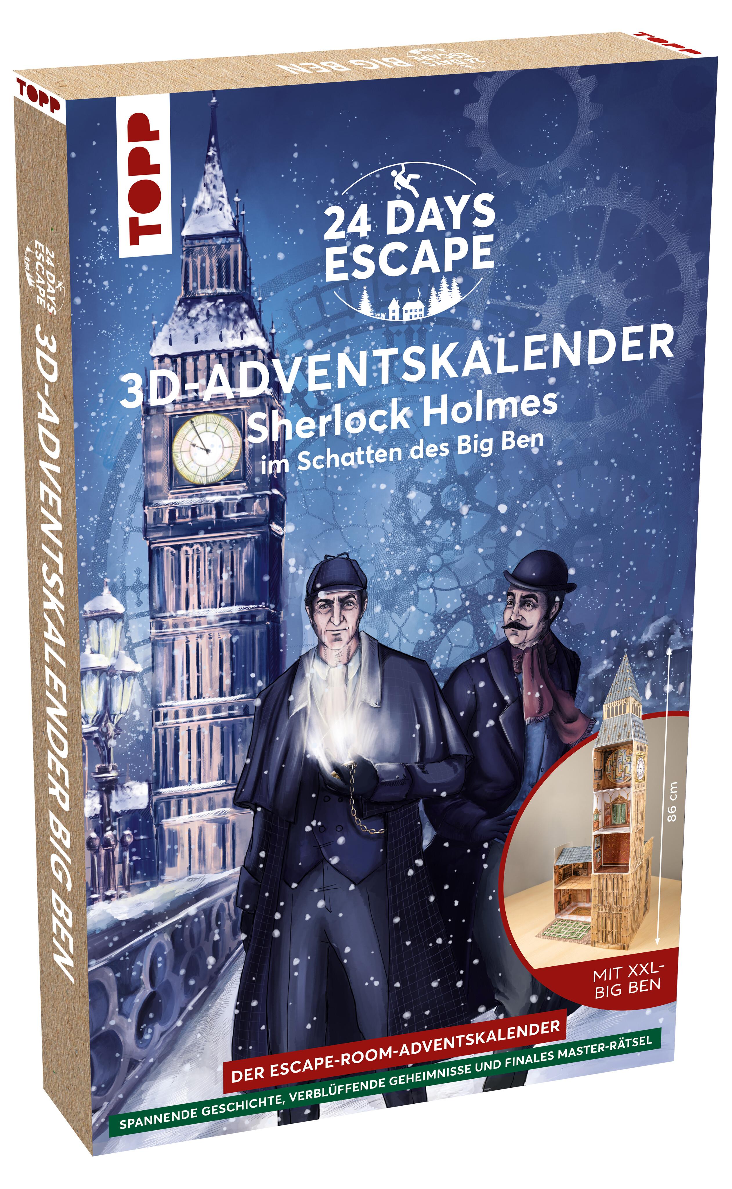 Vorderes Coverbild 24 DAYS ESCAPE 3D-Adventskalender - Sherlock Holmes im Schatten des Big Ben