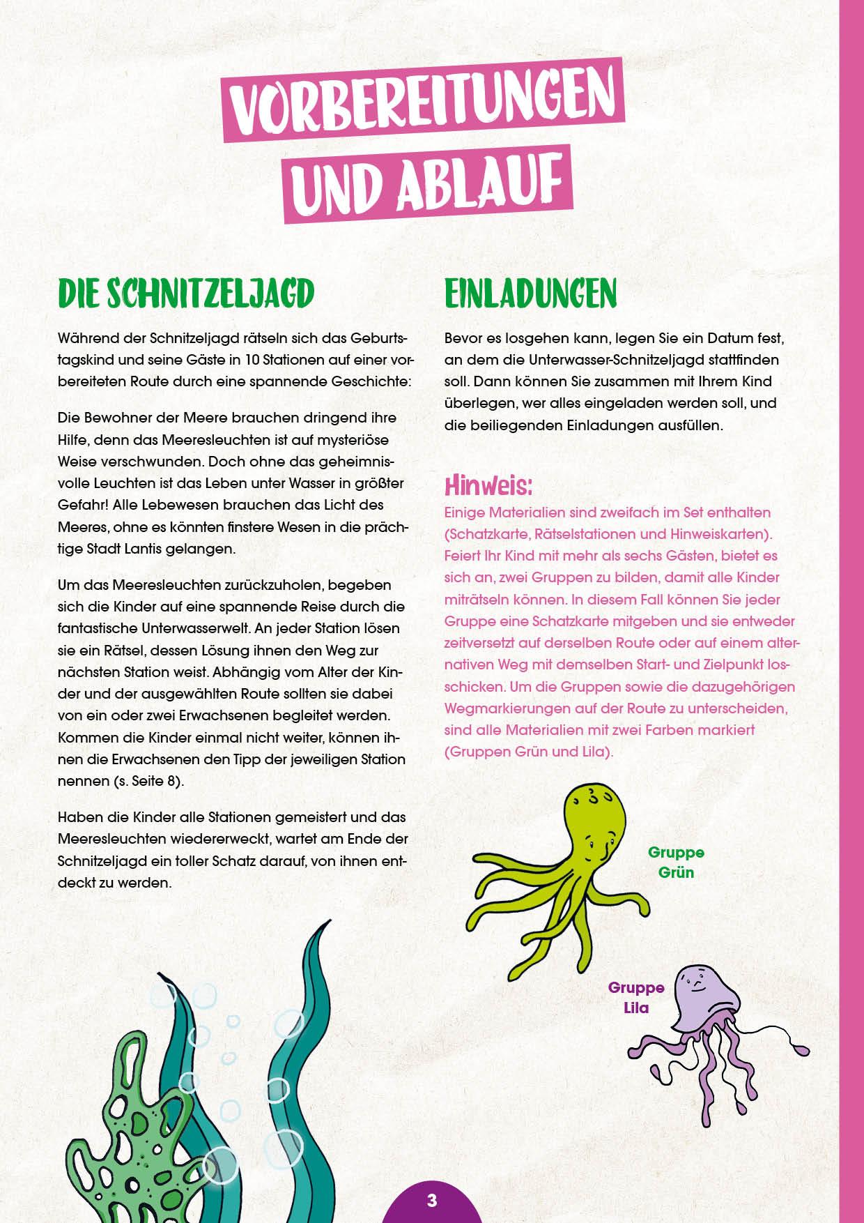 Beispielinhalt (Bild) Set: Abenteuer Schnitzeljagd - Das Geheimnis der Meerjungfrauen