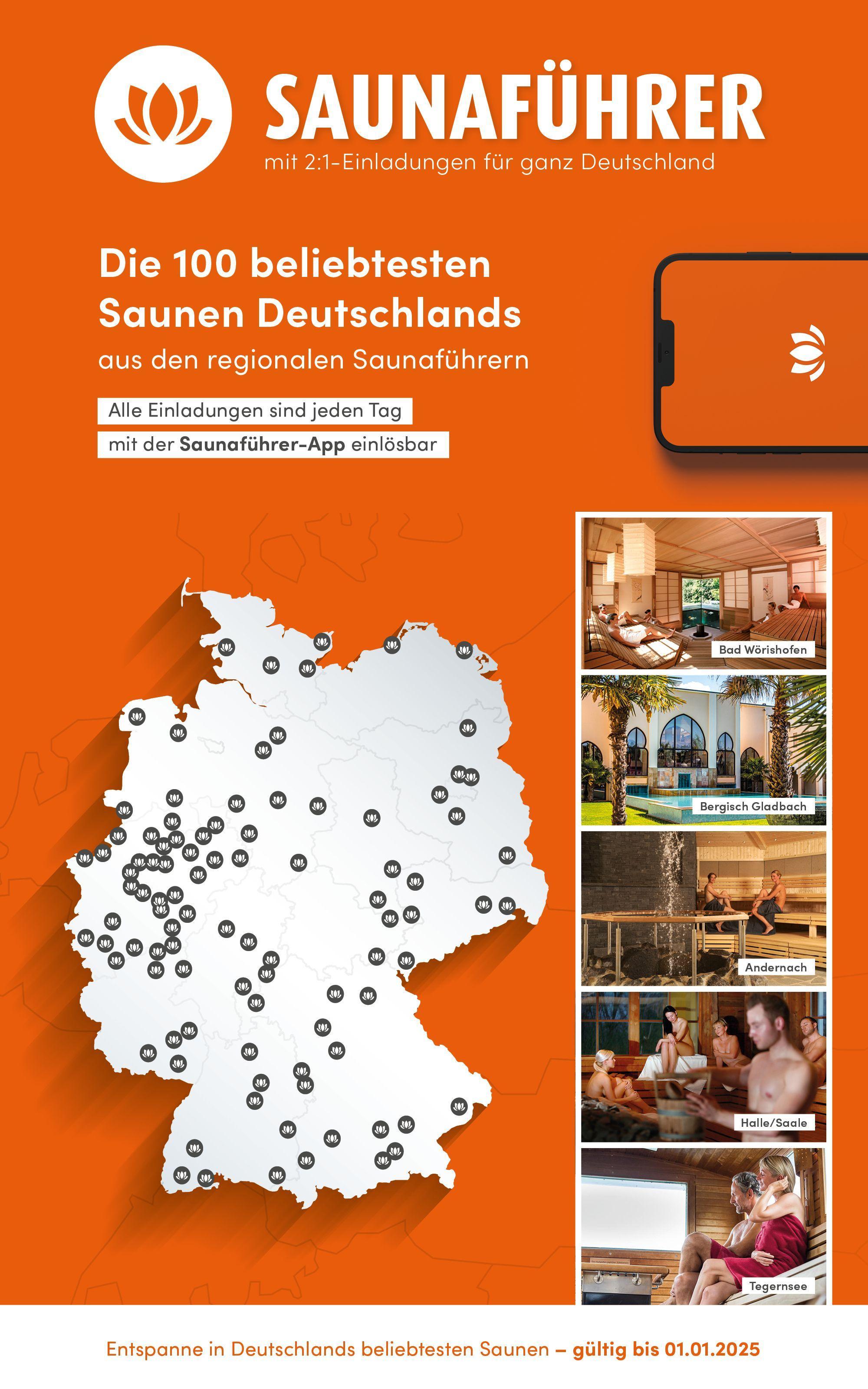 Vorderes Coverbild Best of Saunaführer - Die 100 beliebtesten Saunen Deutschlands