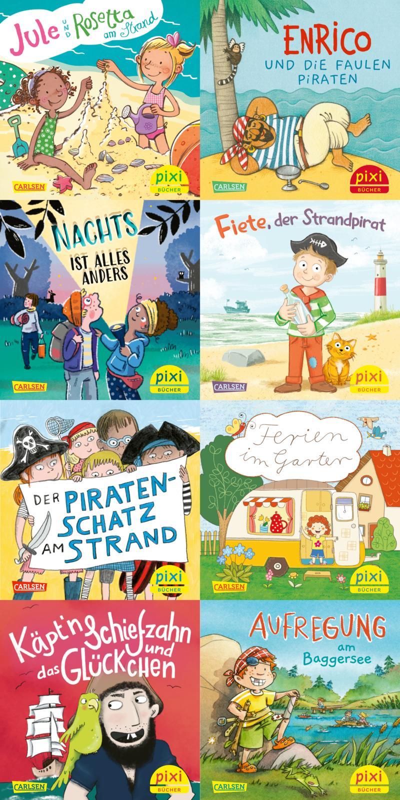 Vorderes Coverbild Pixi-8er-Set 289: Ferien- und Strandgeschichten (8x1 Exemplar)