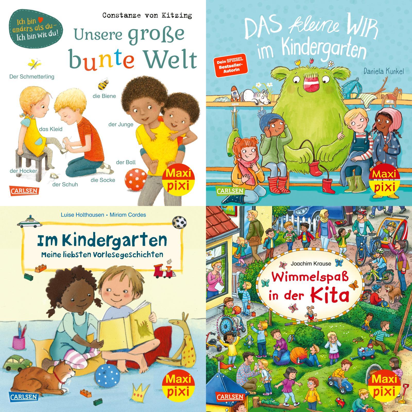 Vorderes Coverbild Maxi-Pixi-4er-Set 95: Neues aus dem Kindergarten (4x1 Exemplar)