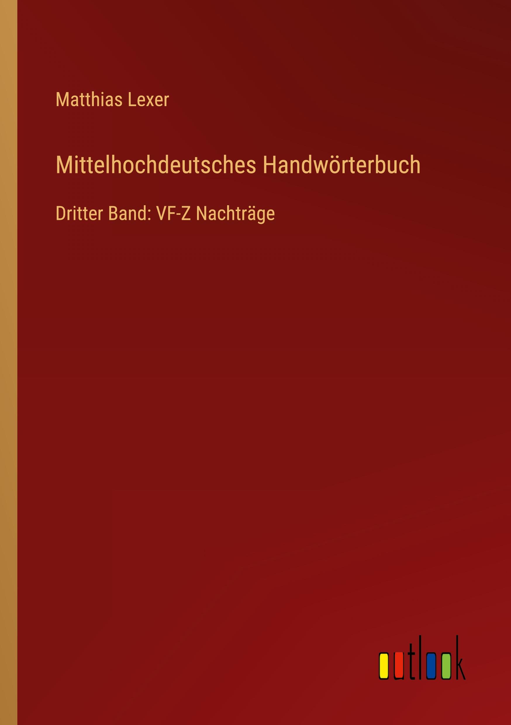 Vorderes Coverbild Mittelhochdeutsches Handwörterbuch