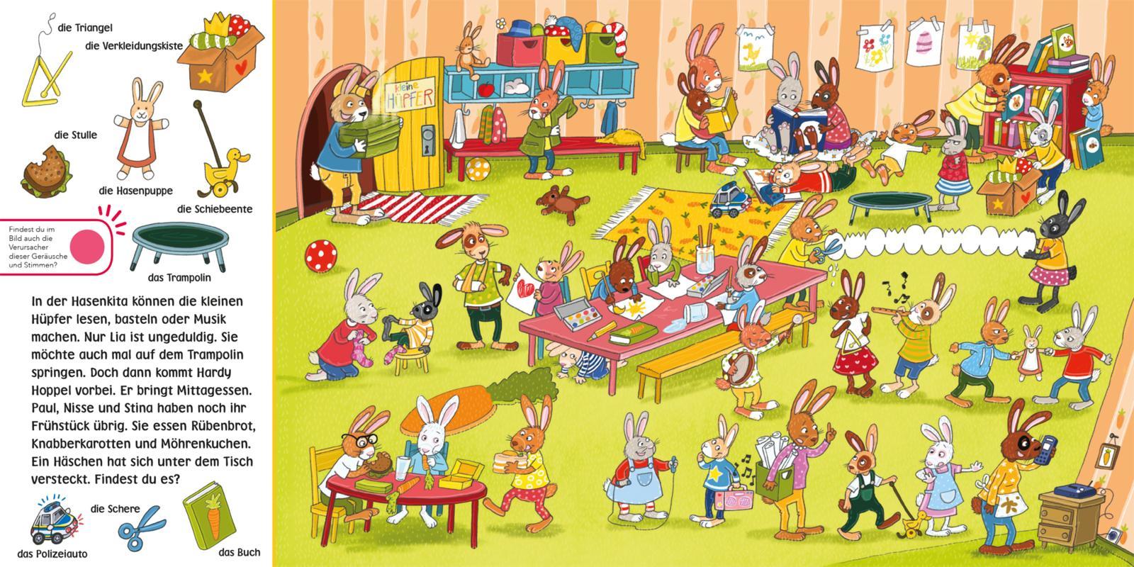 Beispielinhalt (Bild) Hör mal (Soundbuch): Wimmelbuch: Has, Has, Osterhas