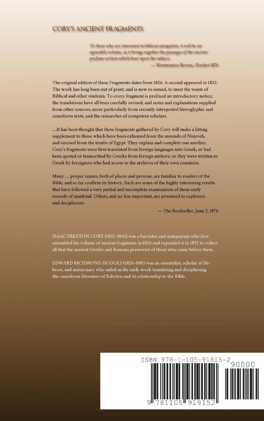 Rückseitencover Cory's Ancient Fragments