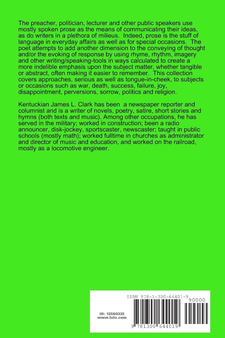 Rückseitencover Time Alone? & Other Poems