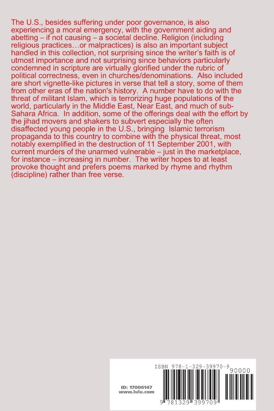 Rückseitencover AVENGED & Other Poems