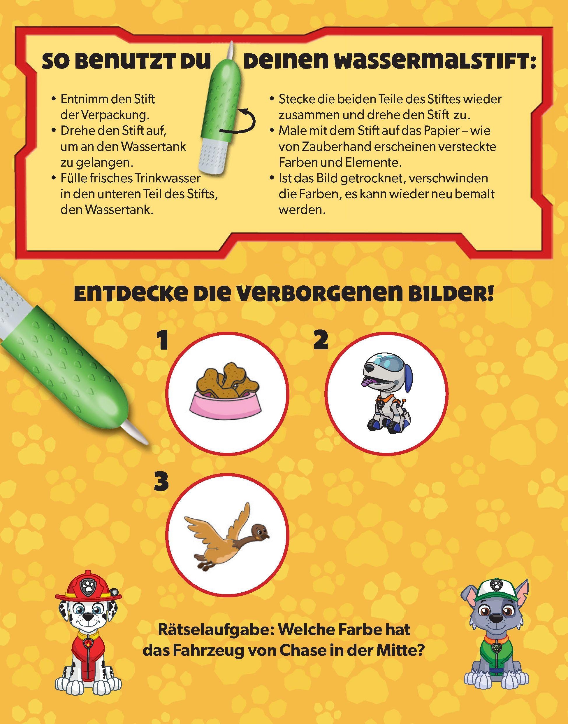 Beispielinhalt (Bild) PAW Patrol Wasserzauber - einfach mit Wasser malen