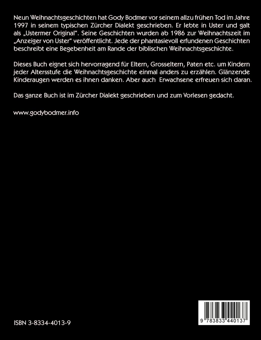 Rückseitencover Wienachtsgeschichte zum Vorläse