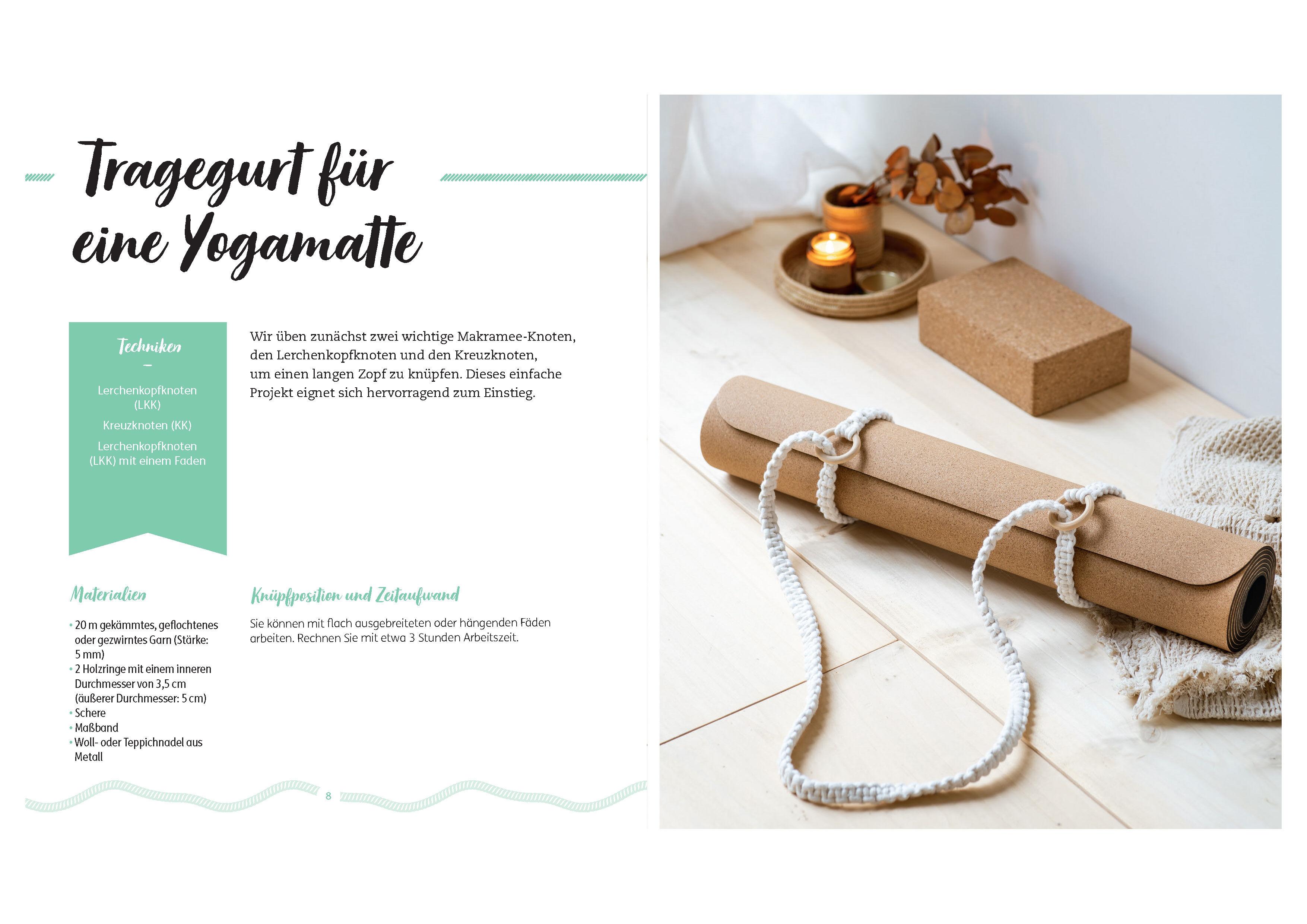 Beispielinhalt (Bild) Makramee für Anfänger*innen. Die wichtigsten Knoten & Knüpftechniken in 10 einfachen Projekten