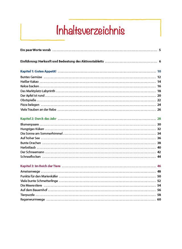 Beispielinhalt (Bild) Aktionstabletts für die Kita