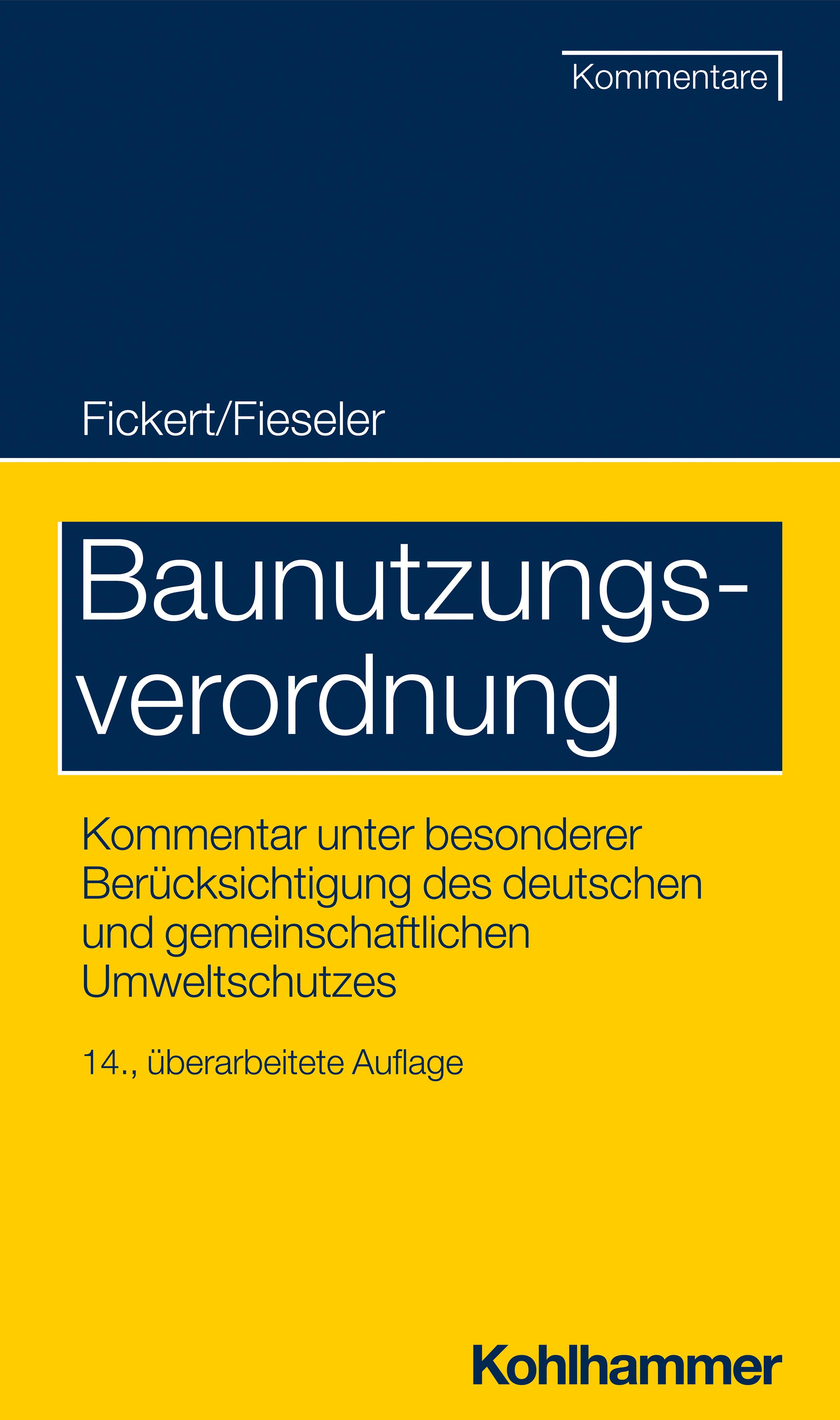 Vorderes Coverbild Baunutzungsverordnung