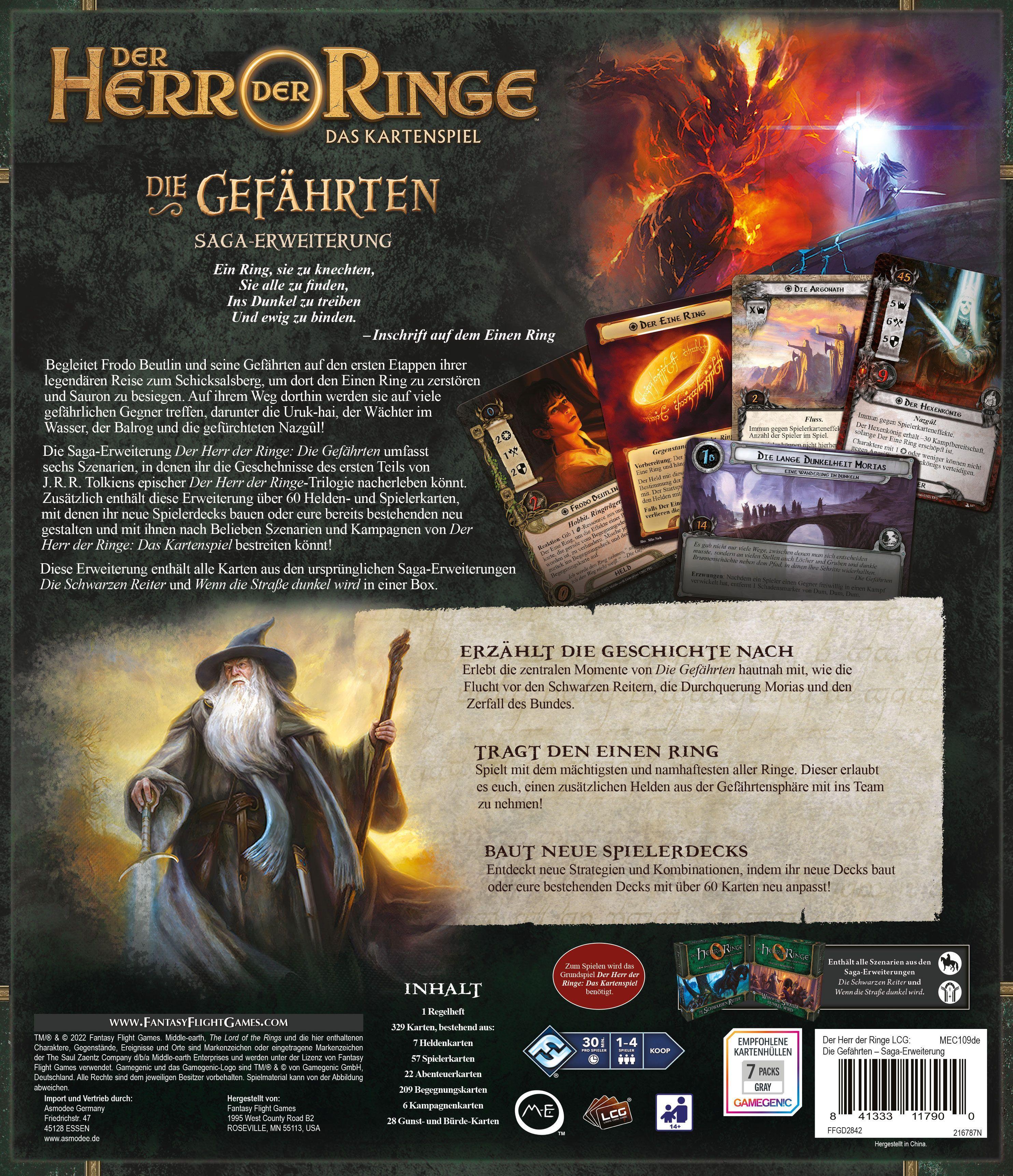 Beispielinhalt (Bild) Herr der Ringe Das Kartenspiel - Die Gefährten