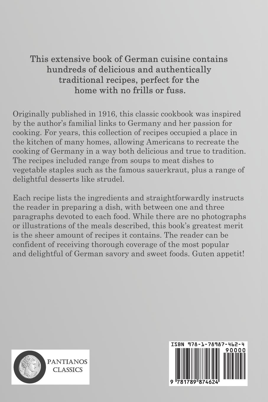 Rückseitencover German Cookery for the American Home