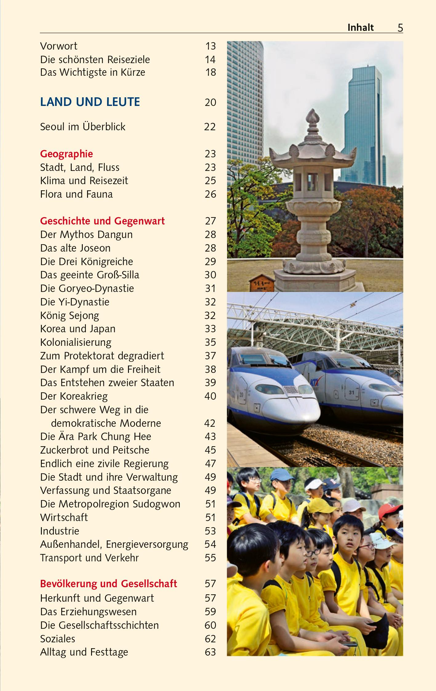 Beispielinhalt (Bild) Reiseführer Seoul