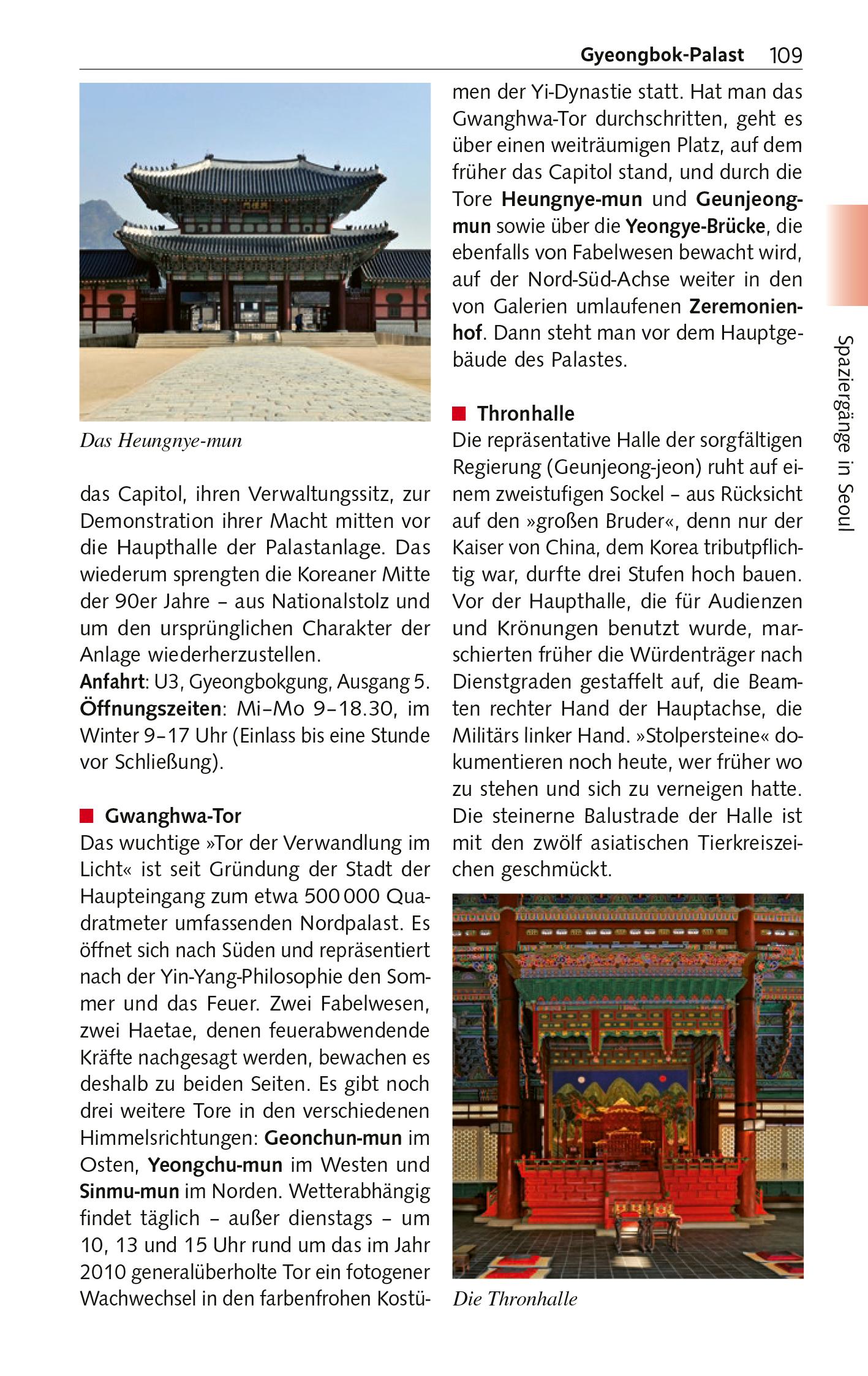 Beispielinhalt (Bild) Reiseführer Seoul