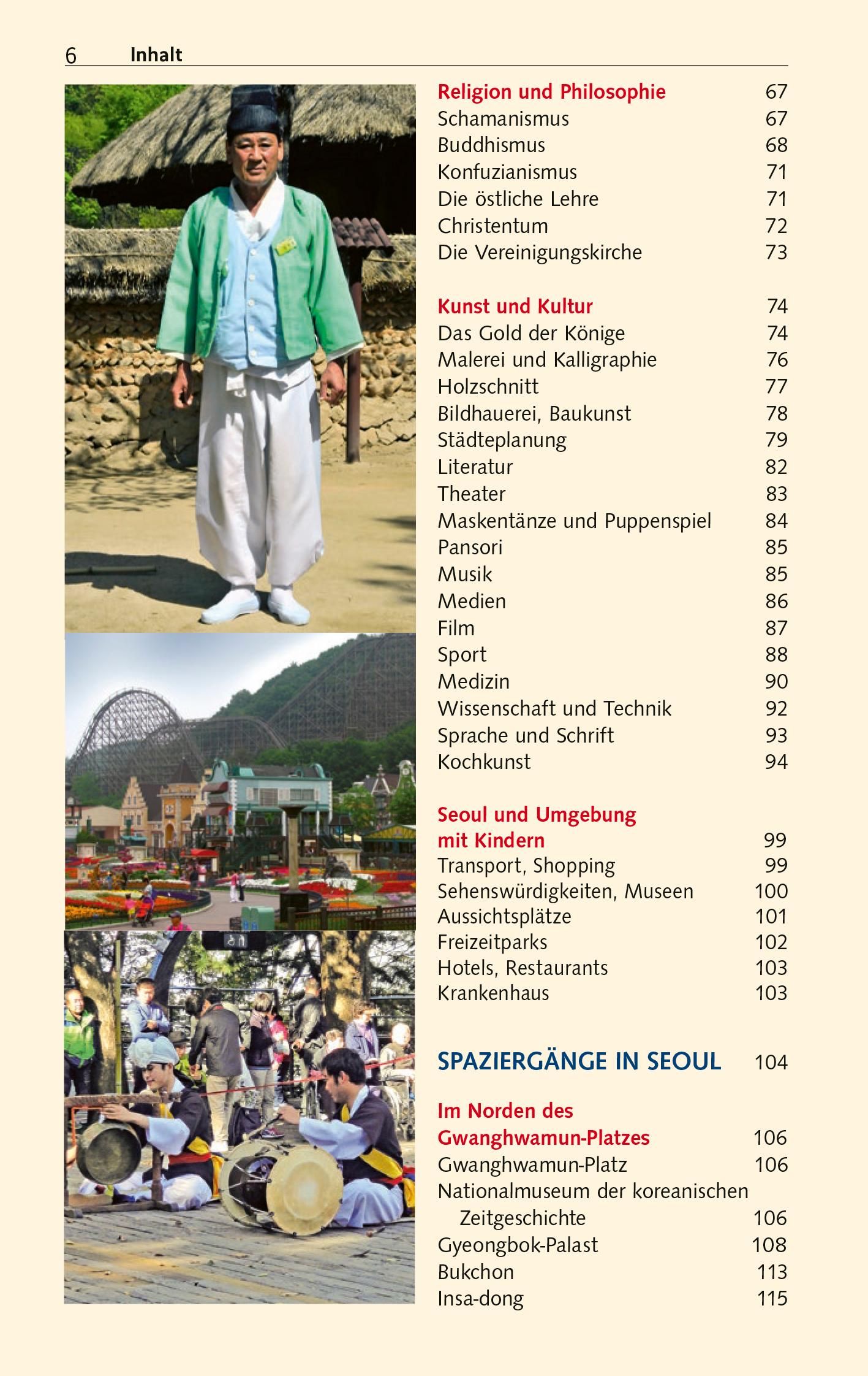 Beispielinhalt (Bild) Reiseführer Seoul