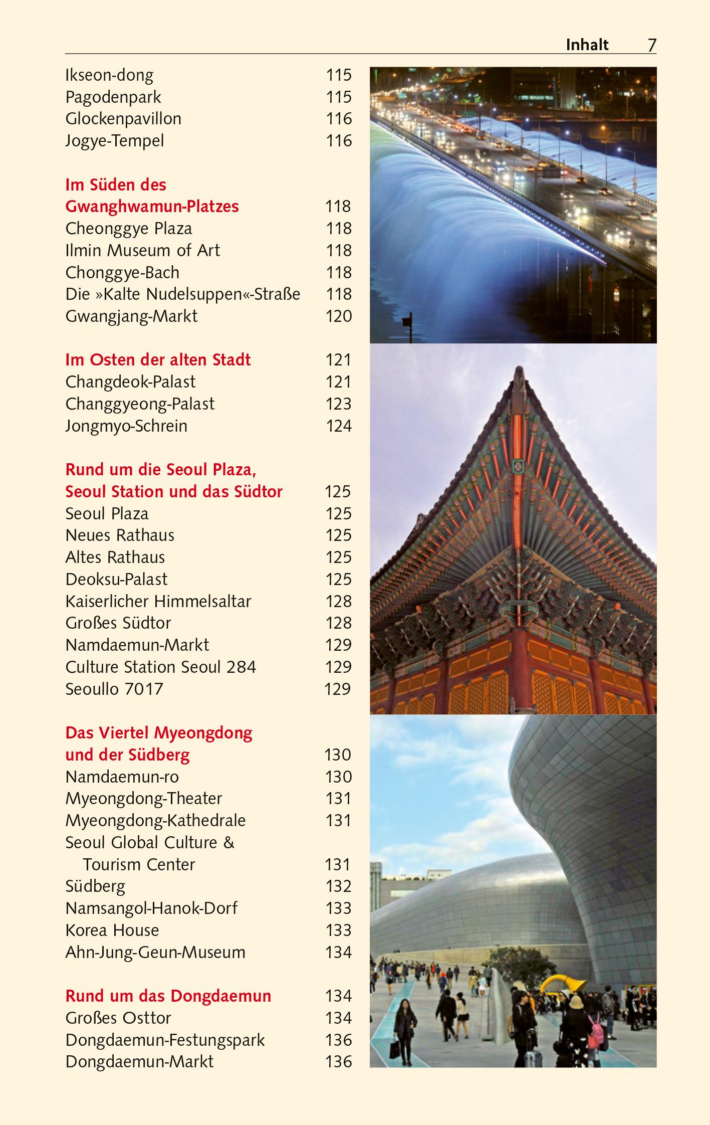 Beispielinhalt (Bild) Reiseführer Seoul