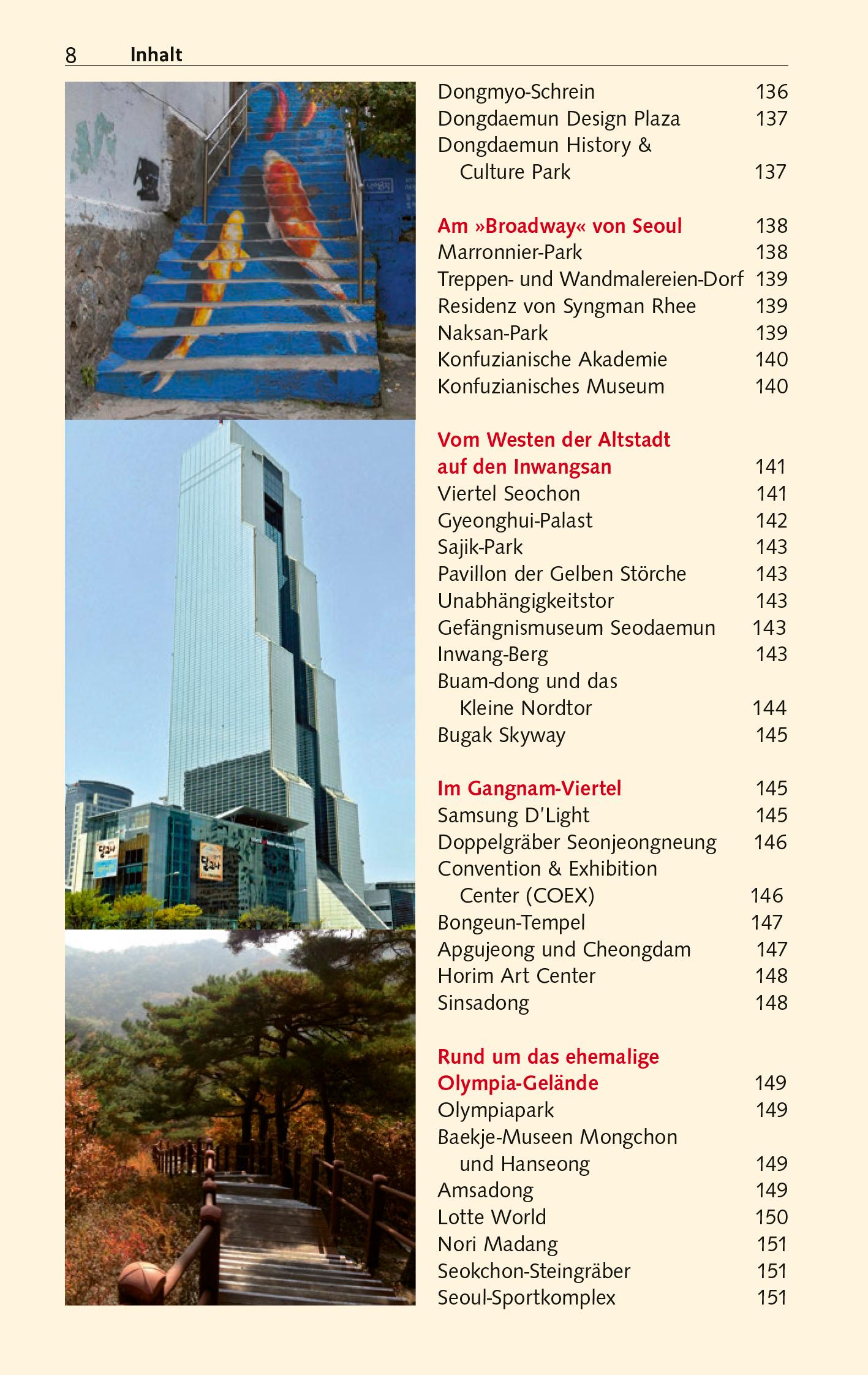 Beispielinhalt (Bild) Reiseführer Seoul