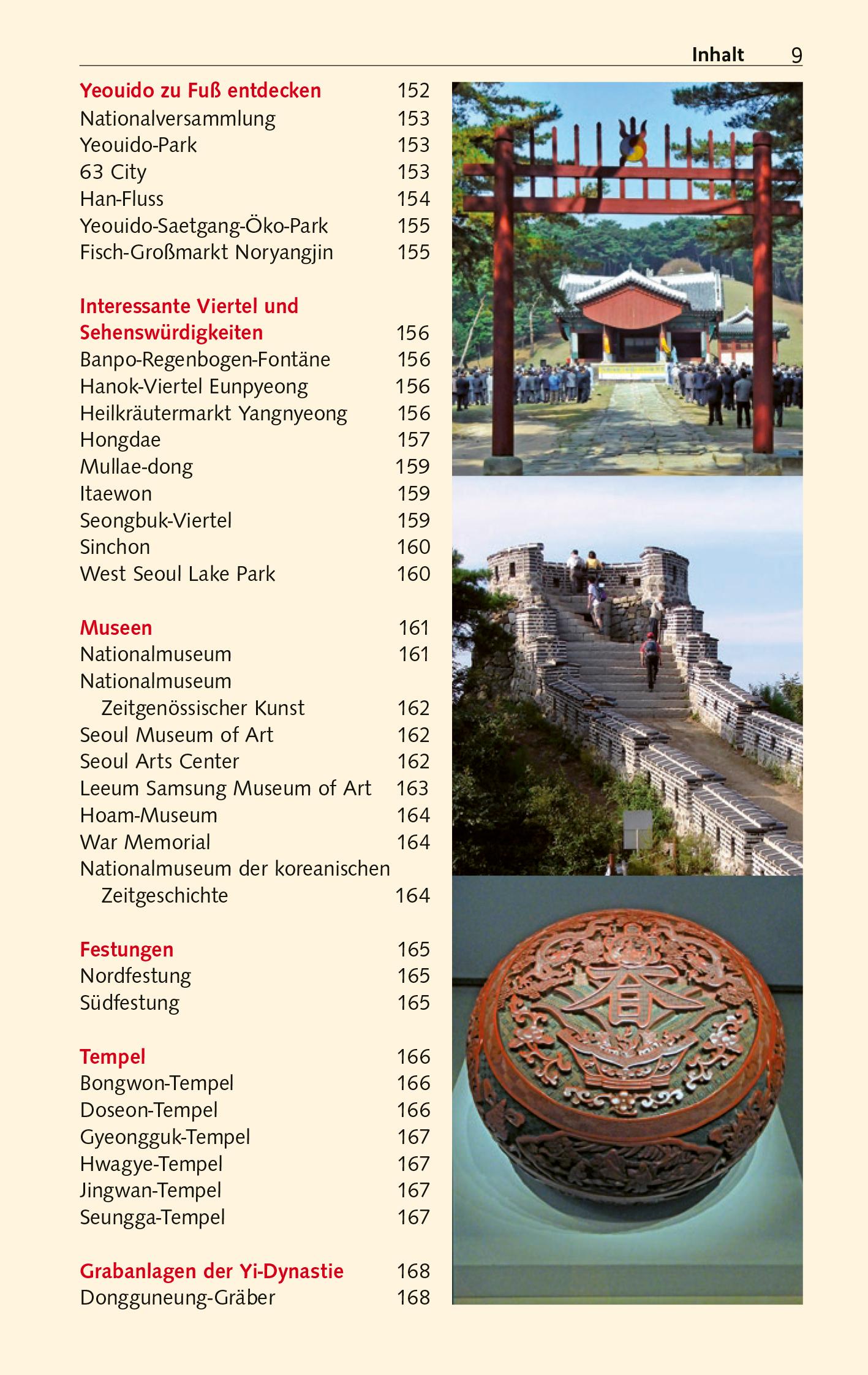 Beispielinhalt (Bild) Reiseführer Seoul