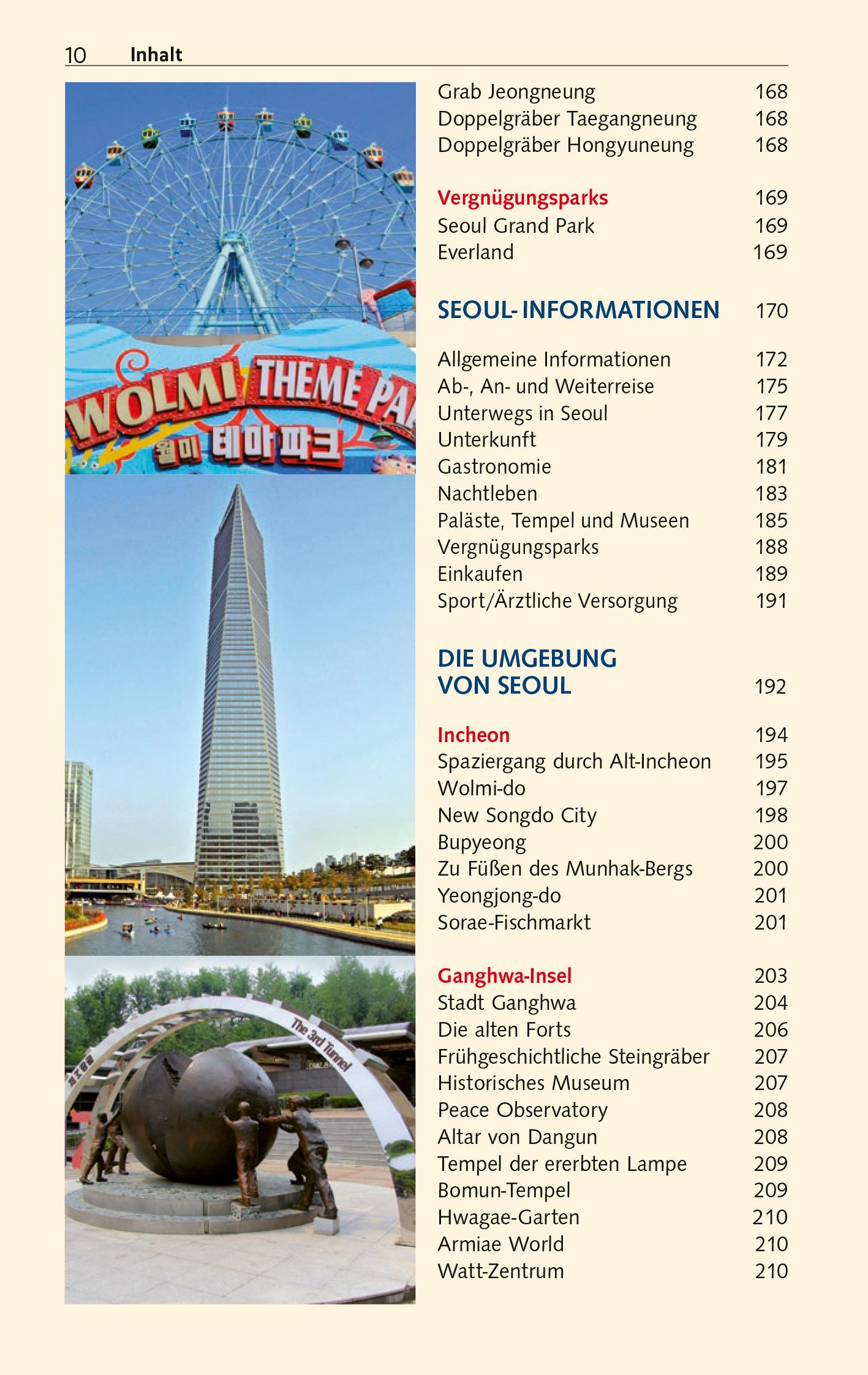 Beispielinhalt (Bild) Reiseführer Seoul