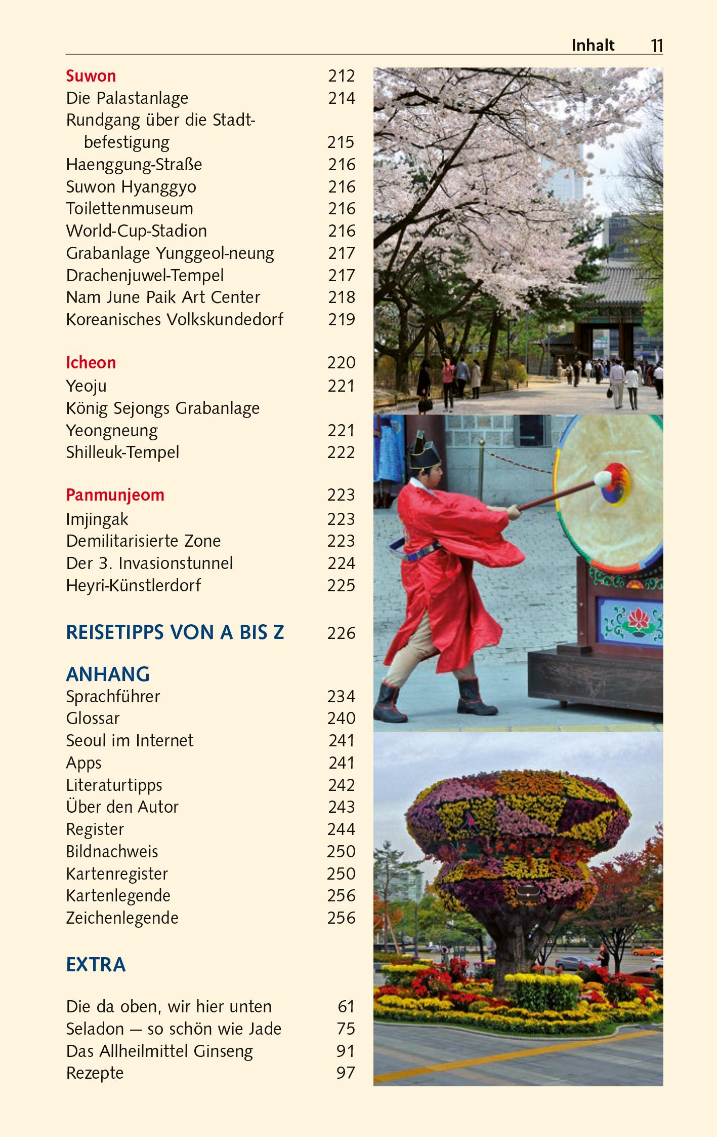 Beispielinhalt (Bild) Reiseführer Seoul