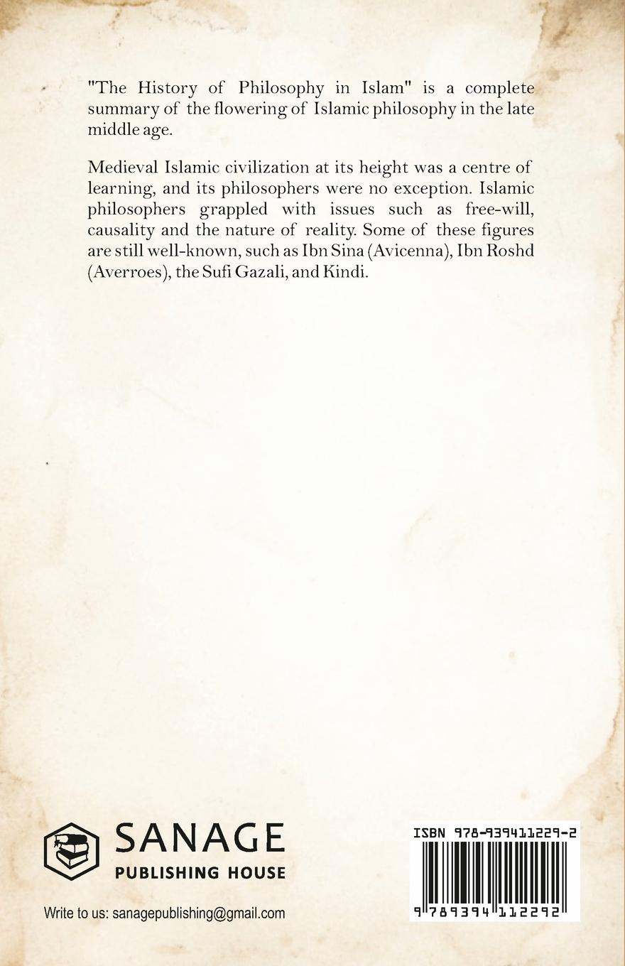 Rückseitencover The History of Philosophy in Islam