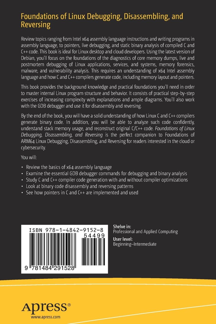 Rückseitencover Foundations of Linux Debugging, Disassembling, and Reversing