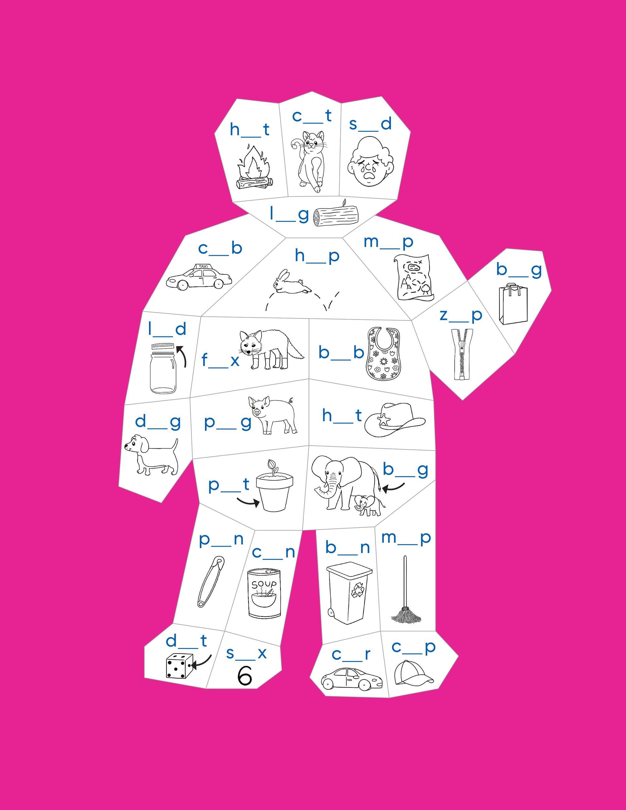 Beispielinhalt (Bild) Learn by Sticker: Beginning Phonics