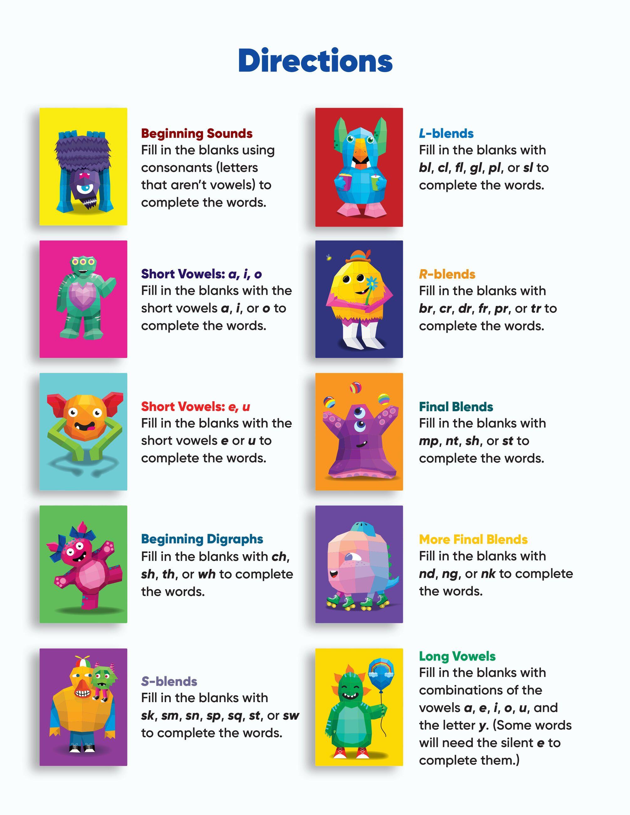 Beispielinhalt (Bild) Learn by Sticker: Beginning Phonics