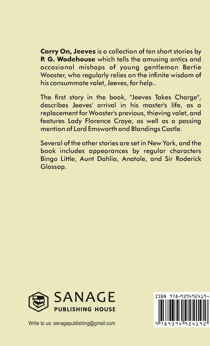 Rückseitencover Carry On, Jeeves