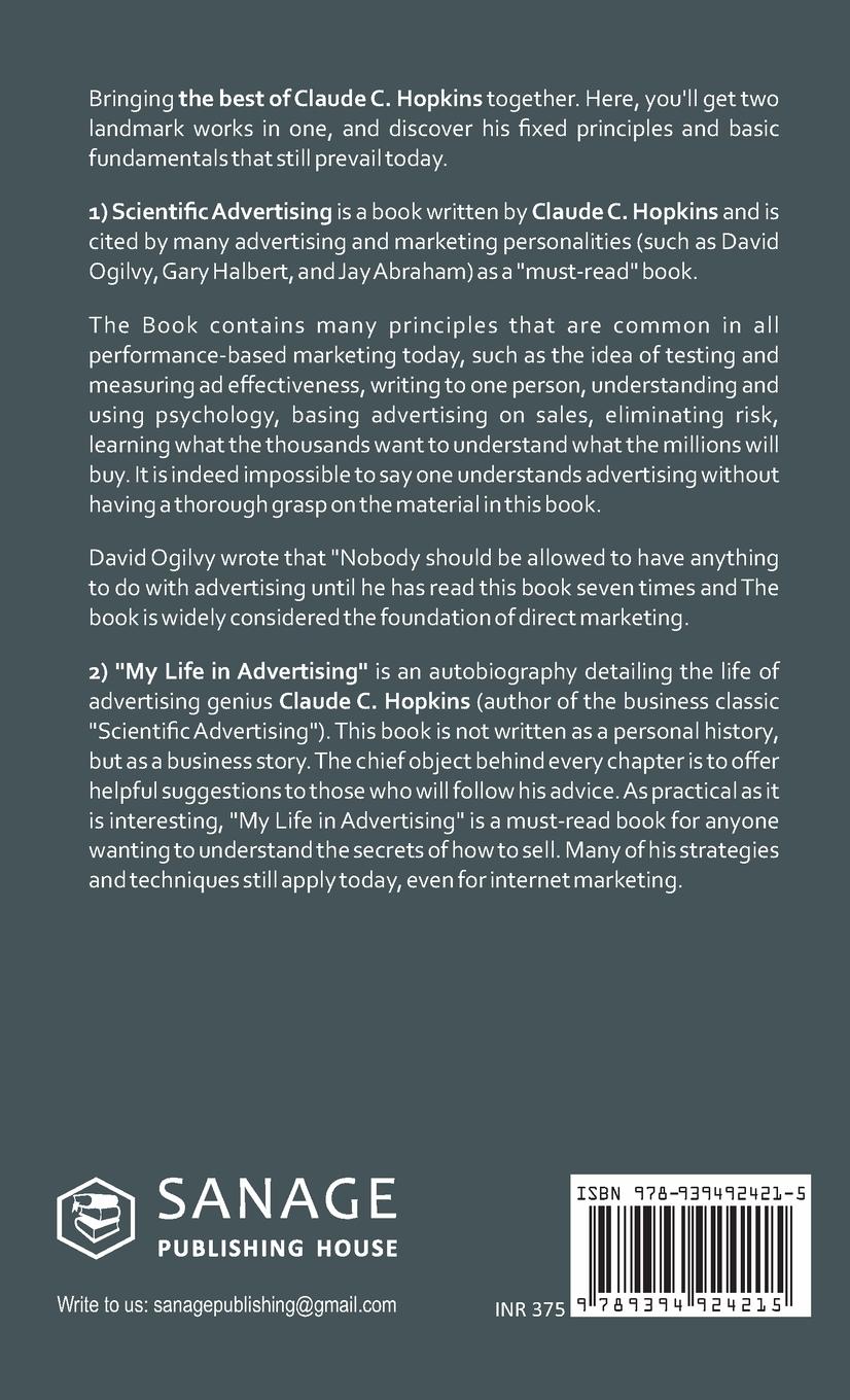 Rückseitencover My Life In Advertising and Scientific Advertising