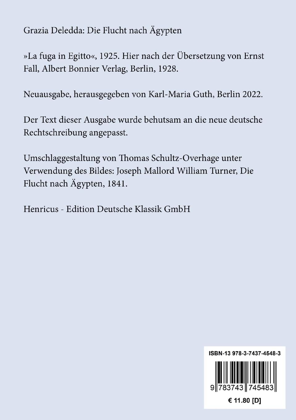 Rückseitencover Die Flucht nach Ägypten