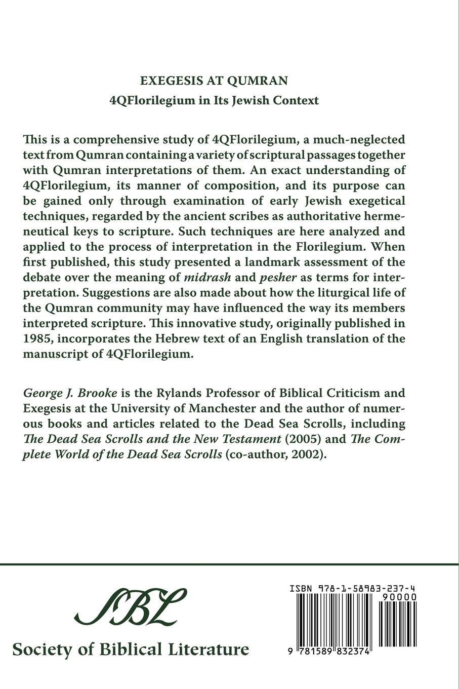 Rückseitencover Exegesis at Qumran