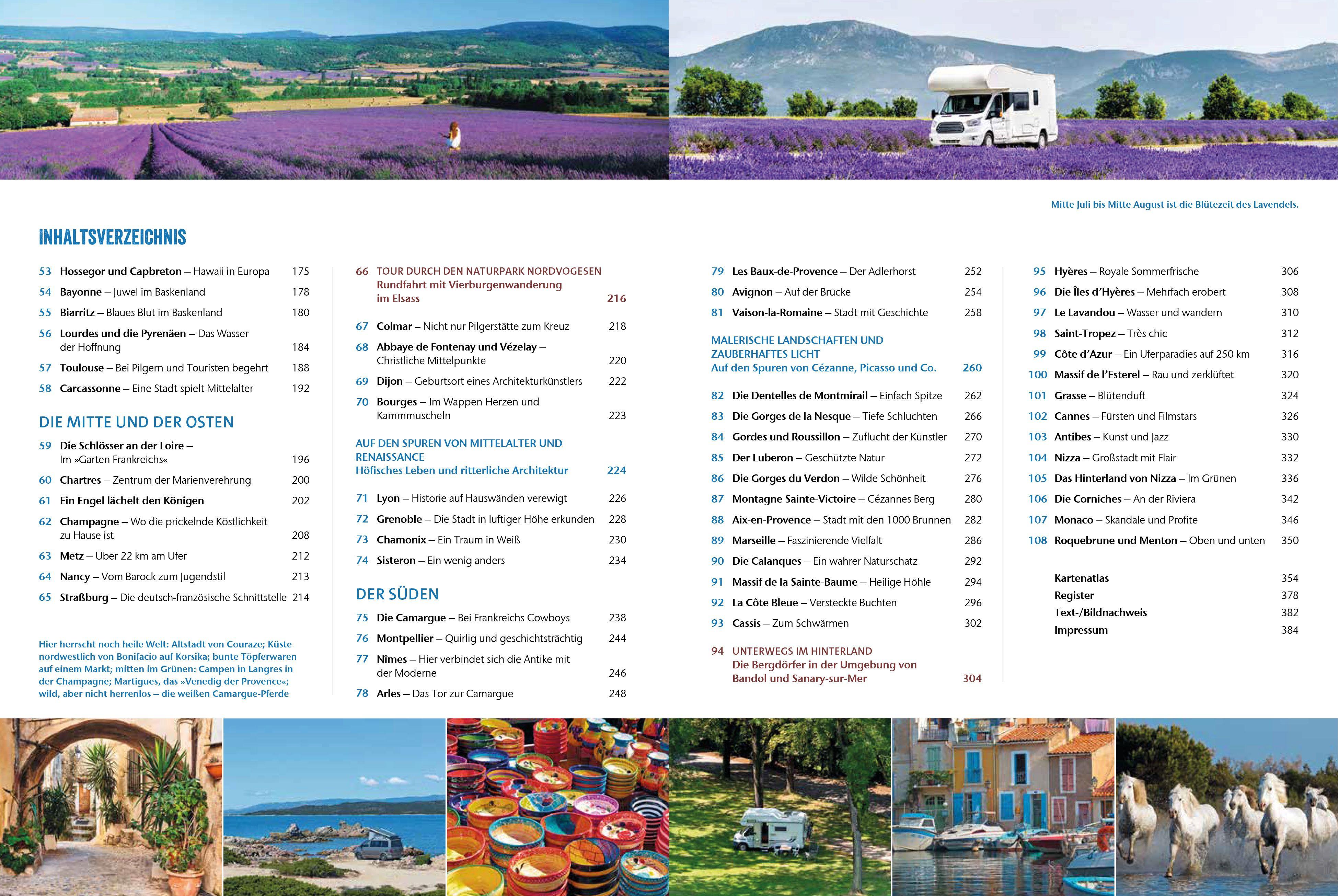 Beispielinhalt (Bild) Das Wohnmobil Reisebuch Frankreich